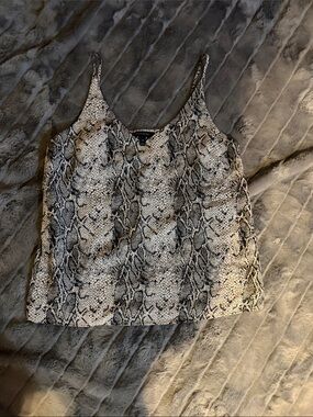 Banana Republic Snake-Print V-Neck Cami - Black & White